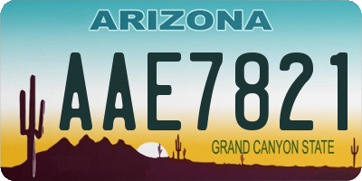 AZ license plate AAE7821