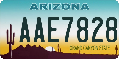 AZ license plate AAE7828