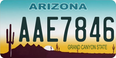 AZ license plate AAE7846