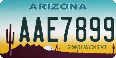 AZ license plate AAE7899