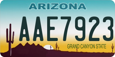 AZ license plate AAE7923