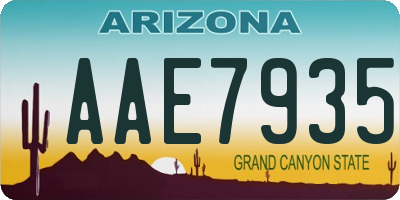 AZ license plate AAE7935