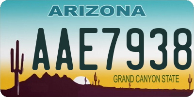 AZ license plate AAE7938