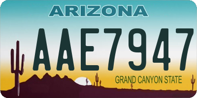 AZ license plate AAE7947