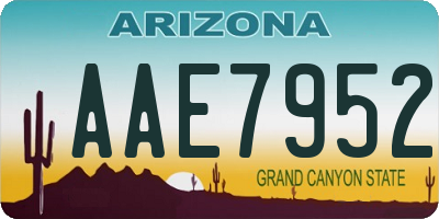 AZ license plate AAE7952