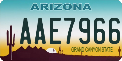 AZ license plate AAE7966