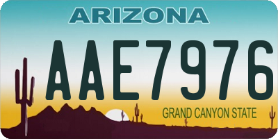 AZ license plate AAE7976