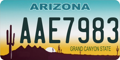 AZ license plate AAE7983