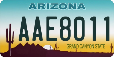 AZ license plate AAE8011