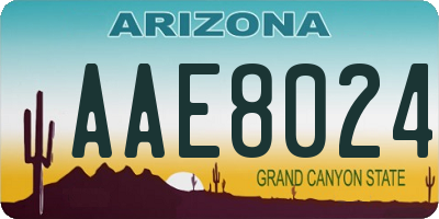 AZ license plate AAE8024