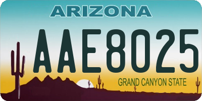 AZ license plate AAE8025