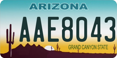AZ license plate AAE8043