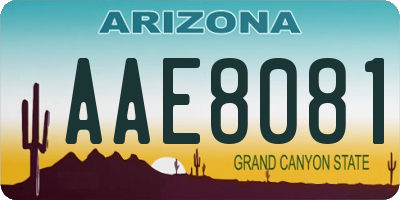 AZ license plate AAE8081