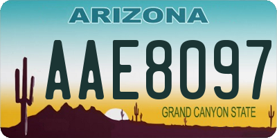 AZ license plate AAE8097