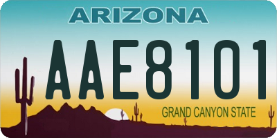 AZ license plate AAE8101
