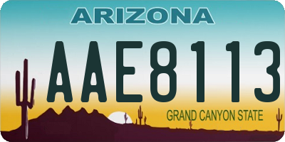 AZ license plate AAE8113