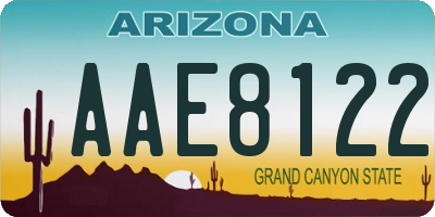 AZ license plate AAE8122