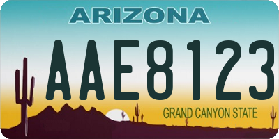 AZ license plate AAE8123