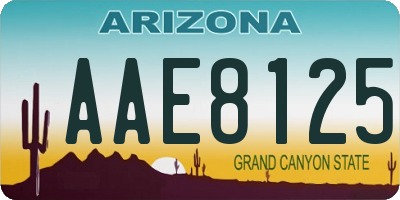 AZ license plate AAE8125