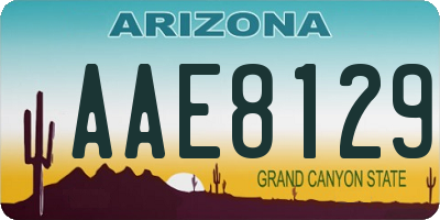 AZ license plate AAE8129