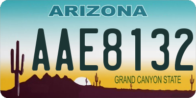 AZ license plate AAE8132