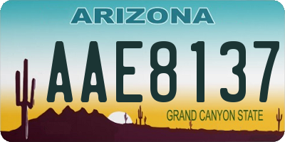 AZ license plate AAE8137