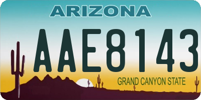 AZ license plate AAE8143