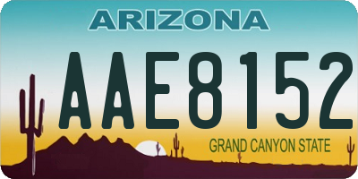 AZ license plate AAE8152
