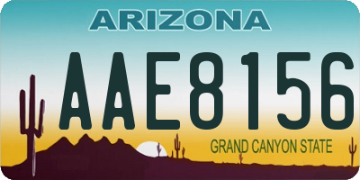 AZ license plate AAE8156