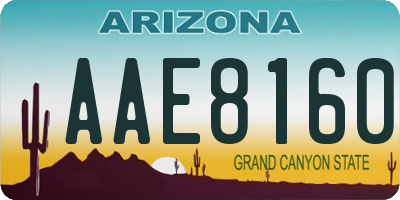 AZ license plate AAE8160