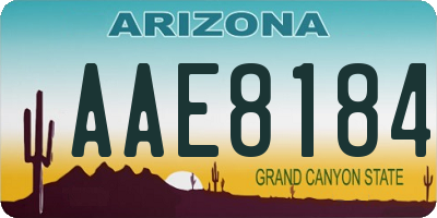 AZ license plate AAE8184