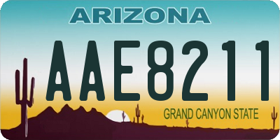 AZ license plate AAE8211