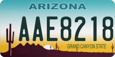 AZ license plate AAE8218