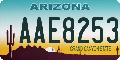 AZ license plate AAE8253