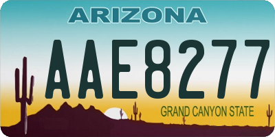 AZ license plate AAE8277