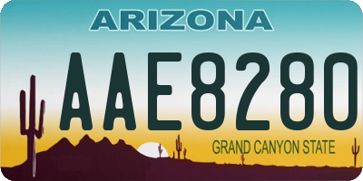 AZ license plate AAE8280