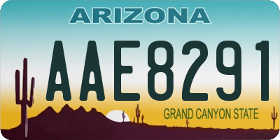 AZ license plate AAE8291