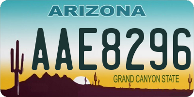 AZ license plate AAE8296