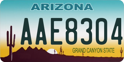 AZ license plate AAE8304