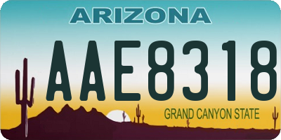 AZ license plate AAE8318