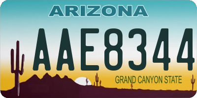 AZ license plate AAE8344