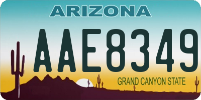 AZ license plate AAE8349