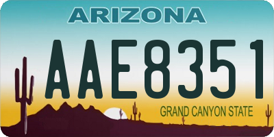 AZ license plate AAE8351