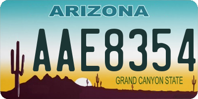 AZ license plate AAE8354