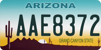 AZ license plate AAE8372
