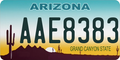 AZ license plate AAE8383