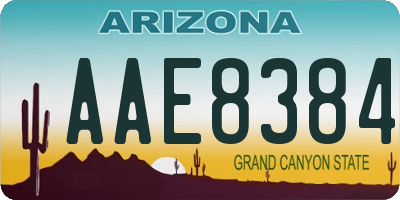 AZ license plate AAE8384