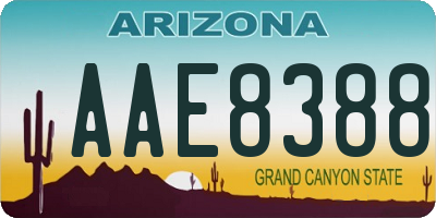 AZ license plate AAE8388