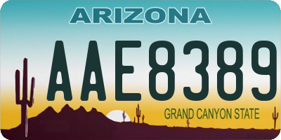 AZ license plate AAE8389