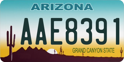 AZ license plate AAE8391
